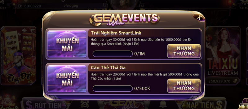 Điểm qua 1 số khuyến mãi đỉnh cao tại sân chơi Gemwin