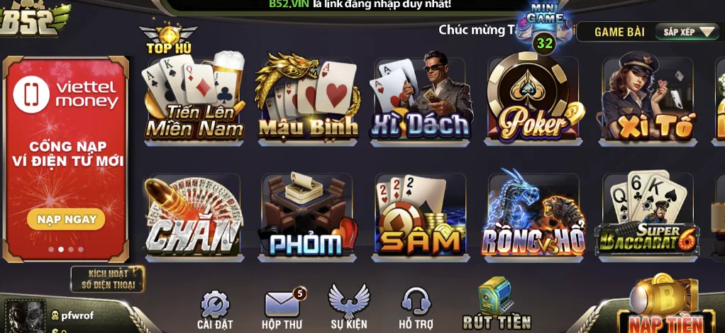 Nét hấp dẫn đến từ game đổi thưởng Phỏm đỉnh cao từ B52