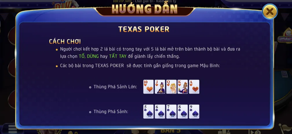 Cách chơi game bài đổi thưởng Poker tại sân chơi Rikvip